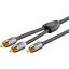 Goobay 65301 audio kábel 3 M 2 x RCA RCA Fekete, Ezüst