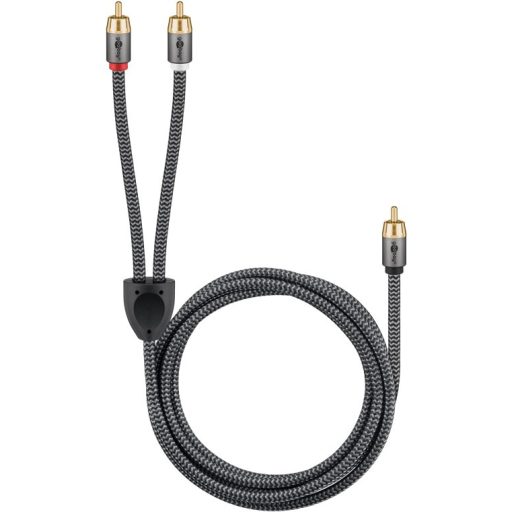 Goobay 65301 audio kábel 3 M 2 x RCA RCA Fekete, Ezüst