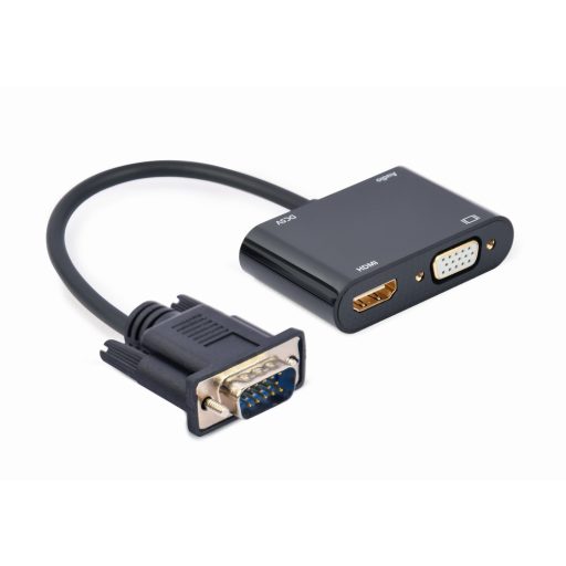 Gembird A-VGA-HDMI-02 video átalakító kábel 0,15 M HDMI + VGA (D-Sub) VGA (D-Sub) Fekete