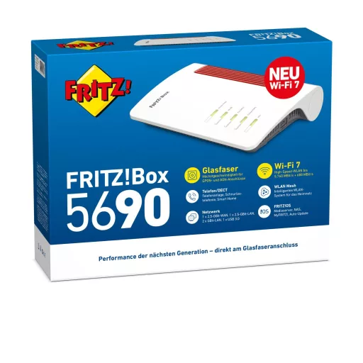 Box 5690 vezetéknélküli router 2.5 Gigabit Ethernet Kétsávos (2,4 GHz / 5 GHz) Vörös, Fehér