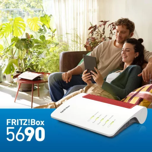 Box 5690 vezetéknélküli router 2.5 Gigabit Ethernet Kétsávos (2,4 GHz / 5 GHz) Vörös, Fehér