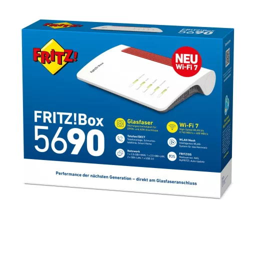 Box 5690 vezetéknélküli router 2.5 Gigabit Ethernet Kétsávos (2,4 GHz / 5 GHz) Vörös, Fehér
