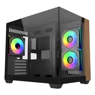 Cooler Master Elite 481 Wood Mini Tower Fekete