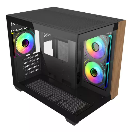 Cooler Master Elite 481 Wood Mini Tower Fekete