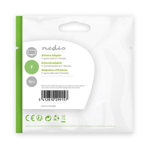 Nedis CSGP41956ME huzalcsatlakozó F-quick Fémes