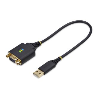   StarTech.com 1P1FFCN-USB-SERIAL soros kábel Fekete 0,3 M USB A típus DB-9