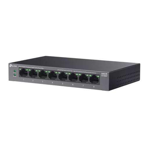 TP-Link LiteWave LS108GP hálózati kapcsoló Beállítást nem igénylő (unmanaged) Gigabit Ethernet (10/100/1000) Ethernet-áramellátás (PoE) támogatása Fekete