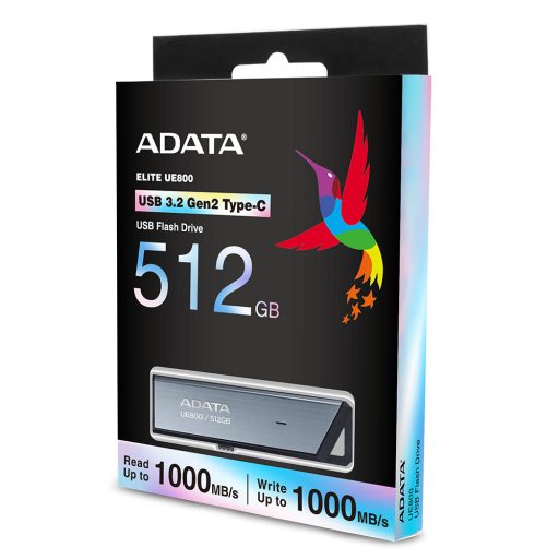 ADATA UE800 USB flash meghajtó 512 GB USB C-típus 3.2 Gen 2 (3.1 Gen 2) Ezüst
