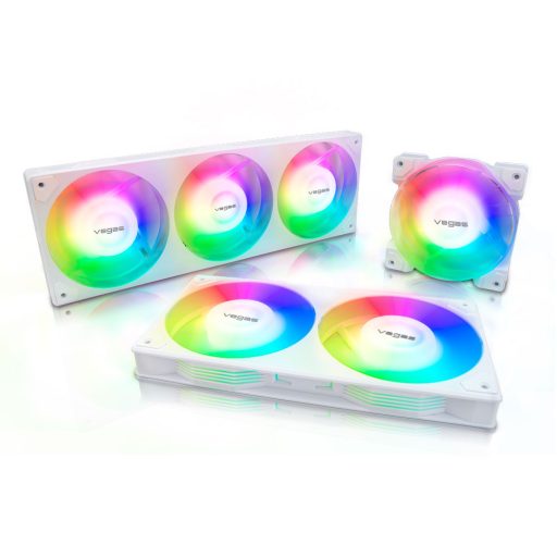 Akasa VEGAS A36 Számítógép ház, Processzor Ventilátor 12 cm Fehér 1 db