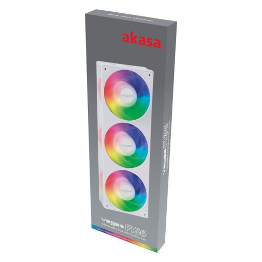 Akasa VEGAS A36 Számítógép ház, Processzor Ventilátor 12 cm Fehér 1 db