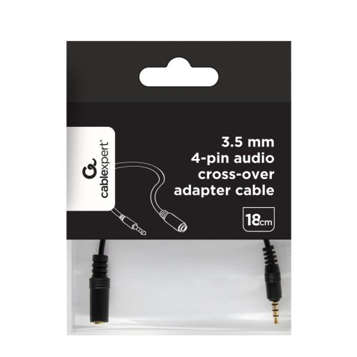 Gembird CCA-419 audio kábel 0,18 M 3,5 mm-es Fekete