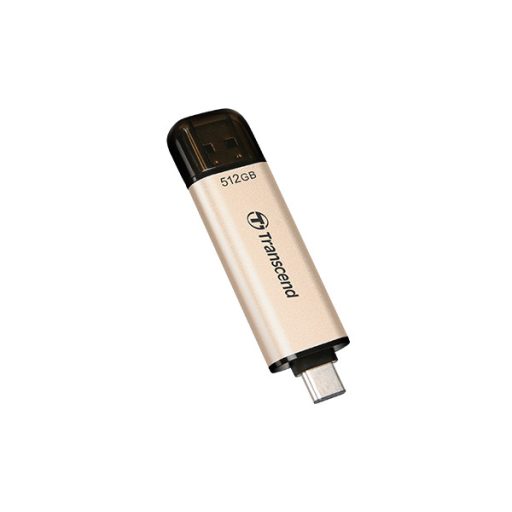Transcend JetFlash 930C USB flash meghajtó 512 GB USB Type-A / USB Type-C 3.2 Gen 1 (3.1 Gen 1) Arany