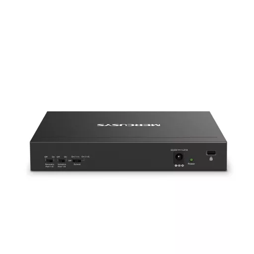 Mercusys MS110P hálózati kapcsoló Vezérelt Fast Ethernet (10/100) Ethernet-áramellátás (PoE) támogatása Fekete