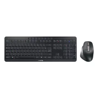   CHERRY Stream desktop ultimate billentyűzet Egér mellékelve Otthoni/irodai USB + RF Wireless + Bluetooth AZERTY Francia Fekete