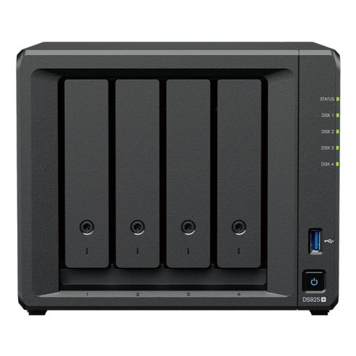 Synology DiskStation DS925+ tárolószerver NAS Ryzen Embedded V1500B 4 GB DDR4 0 TB Fekete