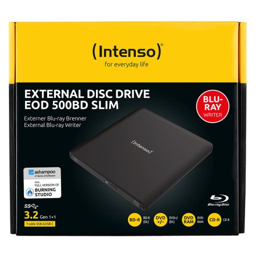 Intenso EOD 500BD Slim optikai meghajtó Blu-Ray ROM Fekete