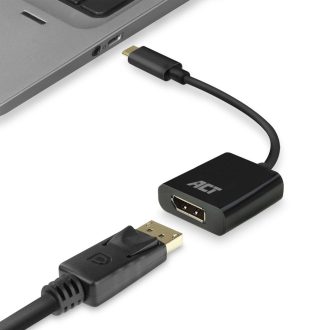   ACT AC7320 video átalakító kábel 0,15 M USB C-típus DisplayPort Fekete