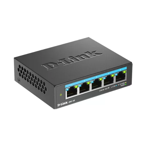 D-Link DMS-105 Beállítást nem igénylő (unmanaged) L2 2.5G Ethernet (100/1000/2500) Fekete