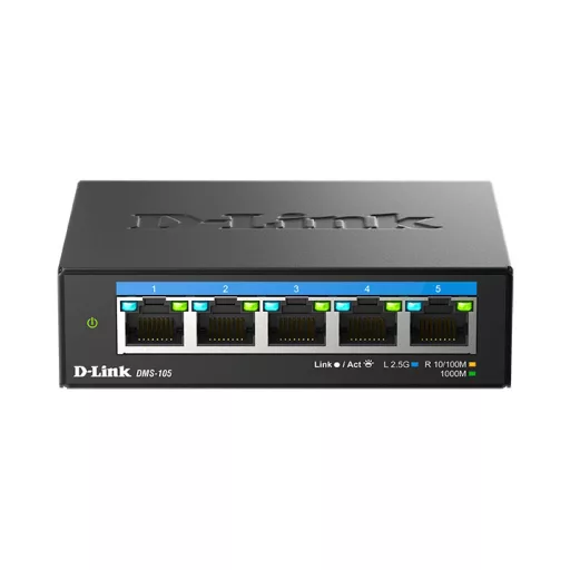 D-Link DMS-105 Beállítást nem igénylő (unmanaged) L2 2.5G Ethernet (100/1000/2500) Fekete