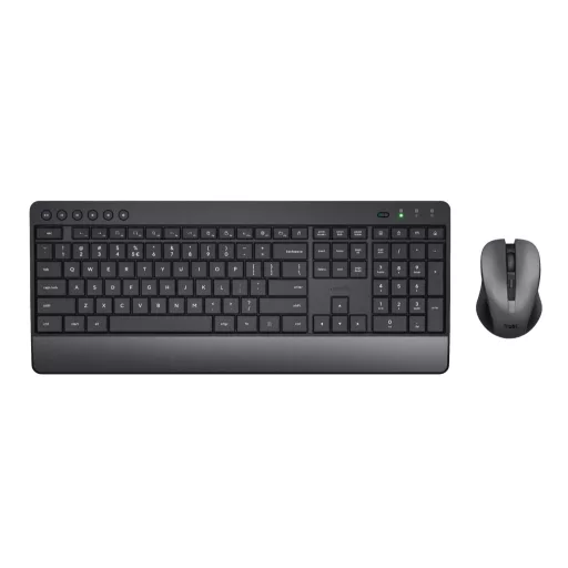 Trust Trezo billentyűzet Egér mellékelve Univerzális Vezeték nélküli RF QWERTY Amerikai angol Fekete