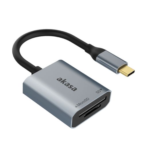 Akasa AK-CR-10BK kártyaolvasó USB 3.2 Gen 2 (3.1 Gen 2) Type-C Fekete, Ezüst
