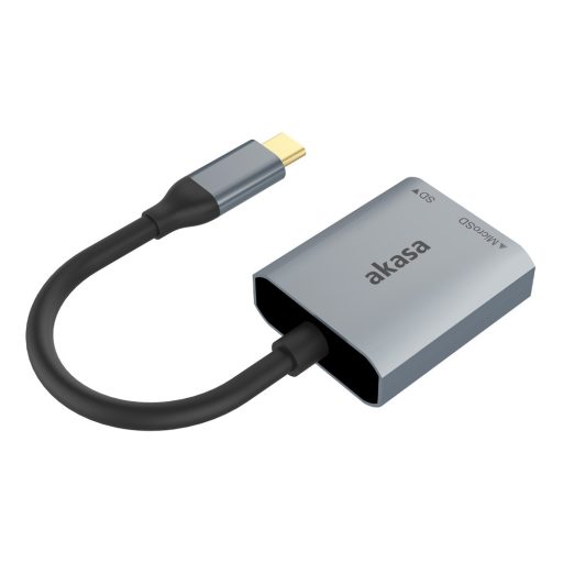 Akasa AK-CR-10BK kártyaolvasó USB 3.2 Gen 2 (3.1 Gen 2) Type-C Fekete, Ezüst