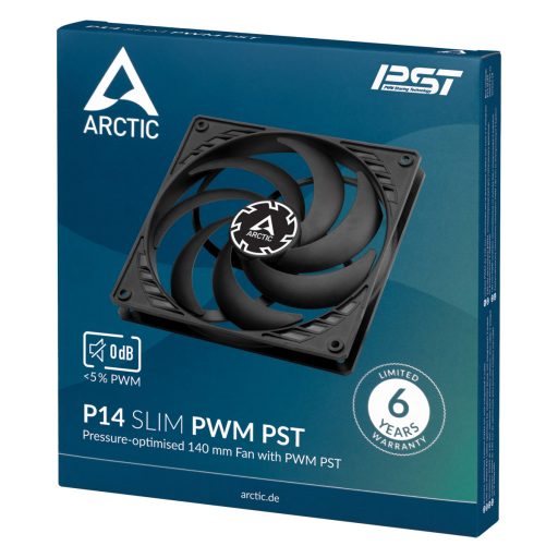 ARCTIC P14 Slim PWM PST 14 cm Fekete 1 db