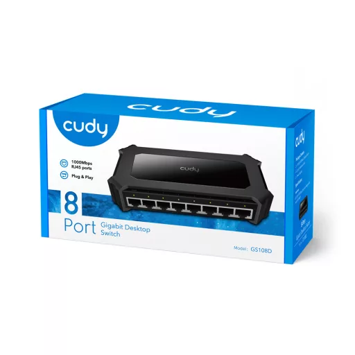 Cudy GS108D hálózati kapcsoló Gigabit Ethernet (10/100/1000) Fekete
