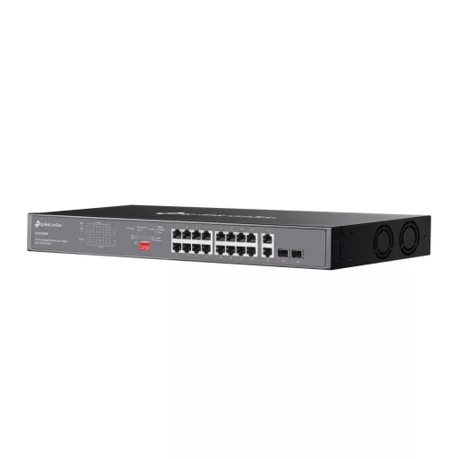TP-Link Omada DS1018GMP hálózati kapcsoló Beállítást nem igénylő (unmanaged) Gigabit Ethernet (10/100/1000) Ethernet-áramellátás (PoE) támogatása 1U Fekete