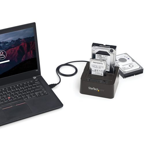 StarTech.com SDOCK2U313 dokkoló állomás tárolóegységhez USB 3.2 Gen 2 (3.1 Gen 2) Type micro-B Fekete