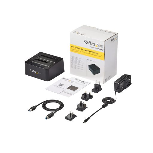 StarTech.com SDOCK2U313 dokkoló állomás tárolóegységhez USB 3.2 Gen 2 (3.1 Gen 2) Type micro-B Fekete