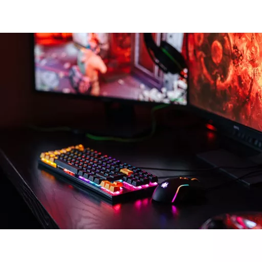 Tracer HORNET 87 billentyűzet Egér mellékelve Játék USB QWERTY Angol Fekete, Sárga