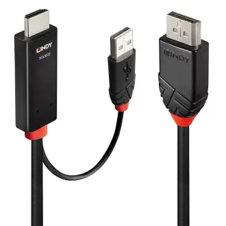   Lindy 41500 video átalakító kábel 3 M HDMI + USB Type-A DisplayPort Fekete
