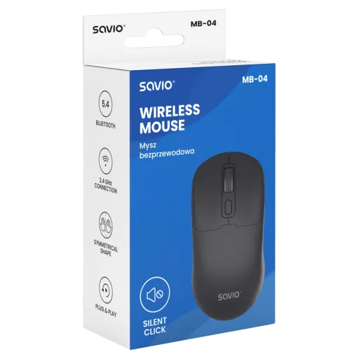 Savio MB-04 egér Univerzális Kétkezes Bluetooth IR LED 1600 DPI