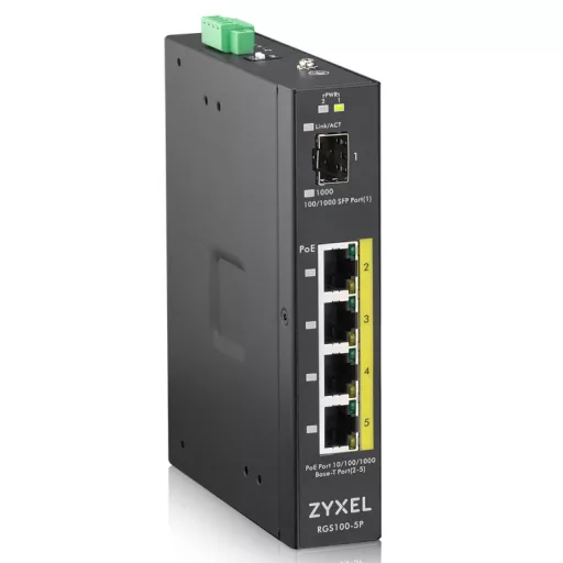 Zyxel RGS100-5P Beállítást nem igénylő (unmanaged) L2 Gigabit Ethernet (10/100/1000) Ethernet-áramellátás (PoE) támogatása Fekete