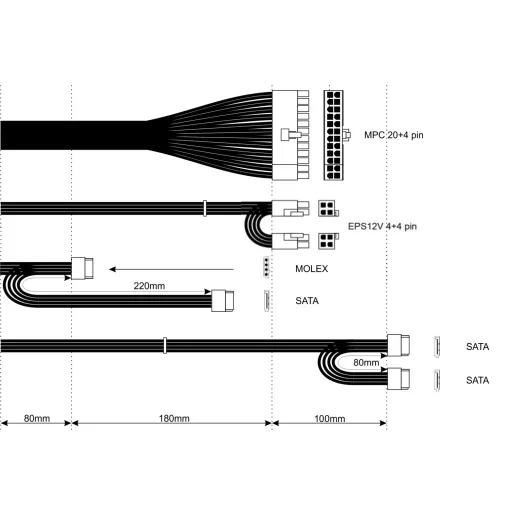 Akyga AK-T1-300 300 W 24-pin ATX TFX Alumínium