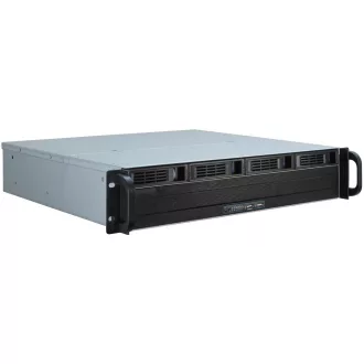Inter-Tech IPC 2U-2404S Rack Fekete, Ezüst