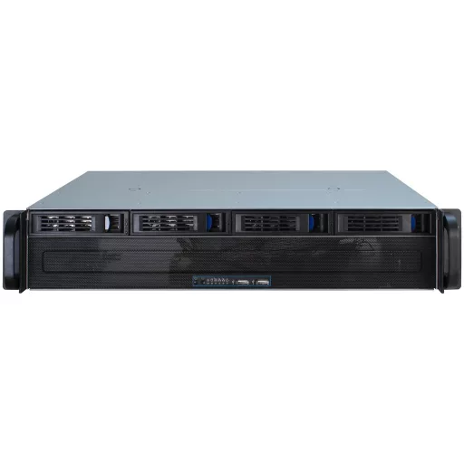 Inter-Tech IPC 2U-2404S Rack Fekete, Ezüst