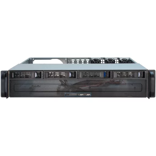 Inter-Tech IPC 2U-2404S Rack Fekete, Ezüst