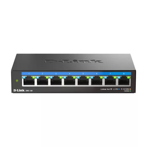D-Link DMS-108 Beállítást nem igénylő (unmanaged) L2 2.5G Ethernet (100/1000/2500) Fekete
