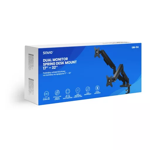 Savio UM-04 asztali TV konzol 81,3 cm (32") Fekete