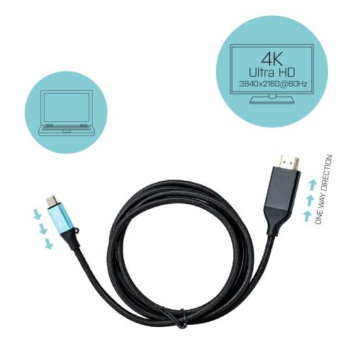 i-tec C31CBLHDMI60HZ2M video átalakító kábel 2 M USB C-típus HDMI Fekete