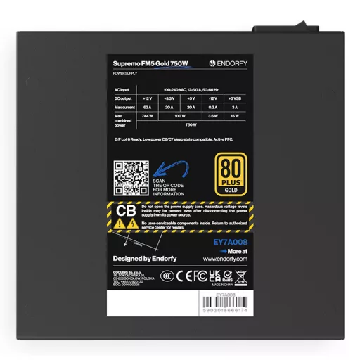 ENDORFY Supremo FM5 Gold 750 W 18+10 pin ATX ATX Fekete