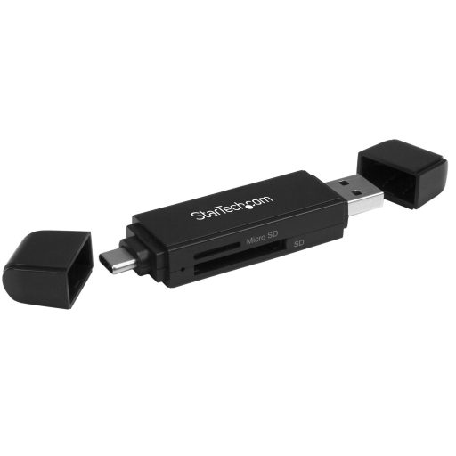 StarTech.com SDMSDRWU3AC kártyaolvasó USB 3.2 Gen 1 (3.1 Gen 1) Type-A/Type-C Fekete