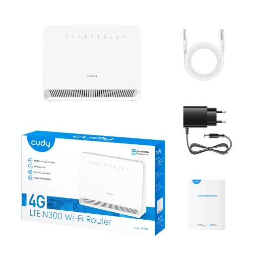 Cudy LT400E vezetéknélküli router Fast Ethernet Egysávos (2,4 GHz) 4G Fehér