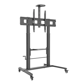   Techly ICA-TR230 multimédia állvány és gurulóállvány Fekete Lapos panel Gurulós multimédia állvány