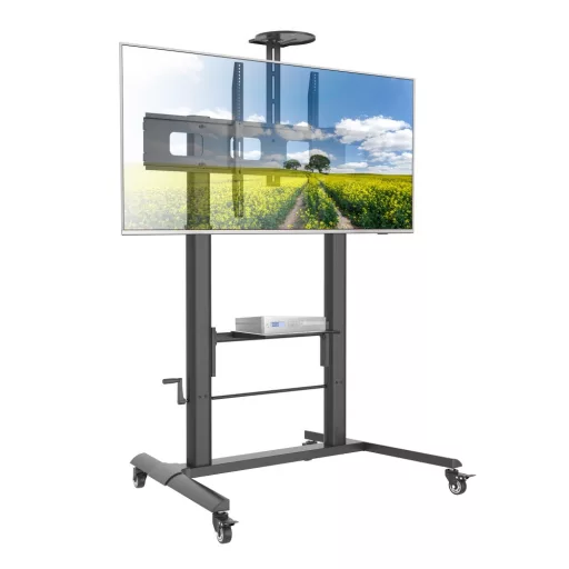 Techly ICA-TR230 multimédia állvány és gurulóállvány Fekete Lapos panel Gurulós multimédia állvány