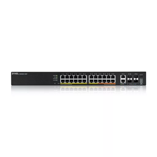 Zyxel XGS2220-30HP Vezérelt L3 Gigabit Ethernet (10/100/1000) Ethernet-áramellátás (PoE) támogatása Fekete
