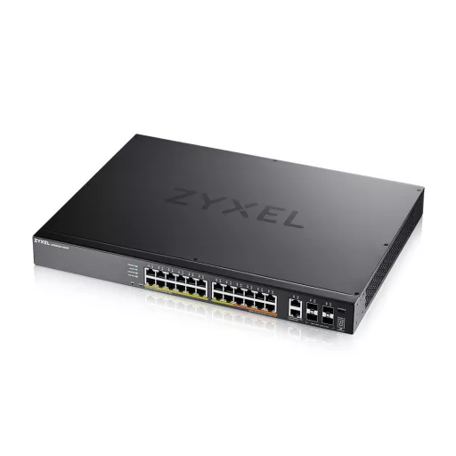 Zyxel XGS2220-30HP Vezérelt L3 Gigabit Ethernet (10/100/1000) Ethernet-áramellátás (PoE) támogatása Fekete