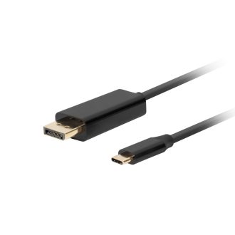   Lanberg CA-CMDP-10CU-0018-BK video átalakító kábel 1,8 M USB C-típus DisplayPort Fekete
